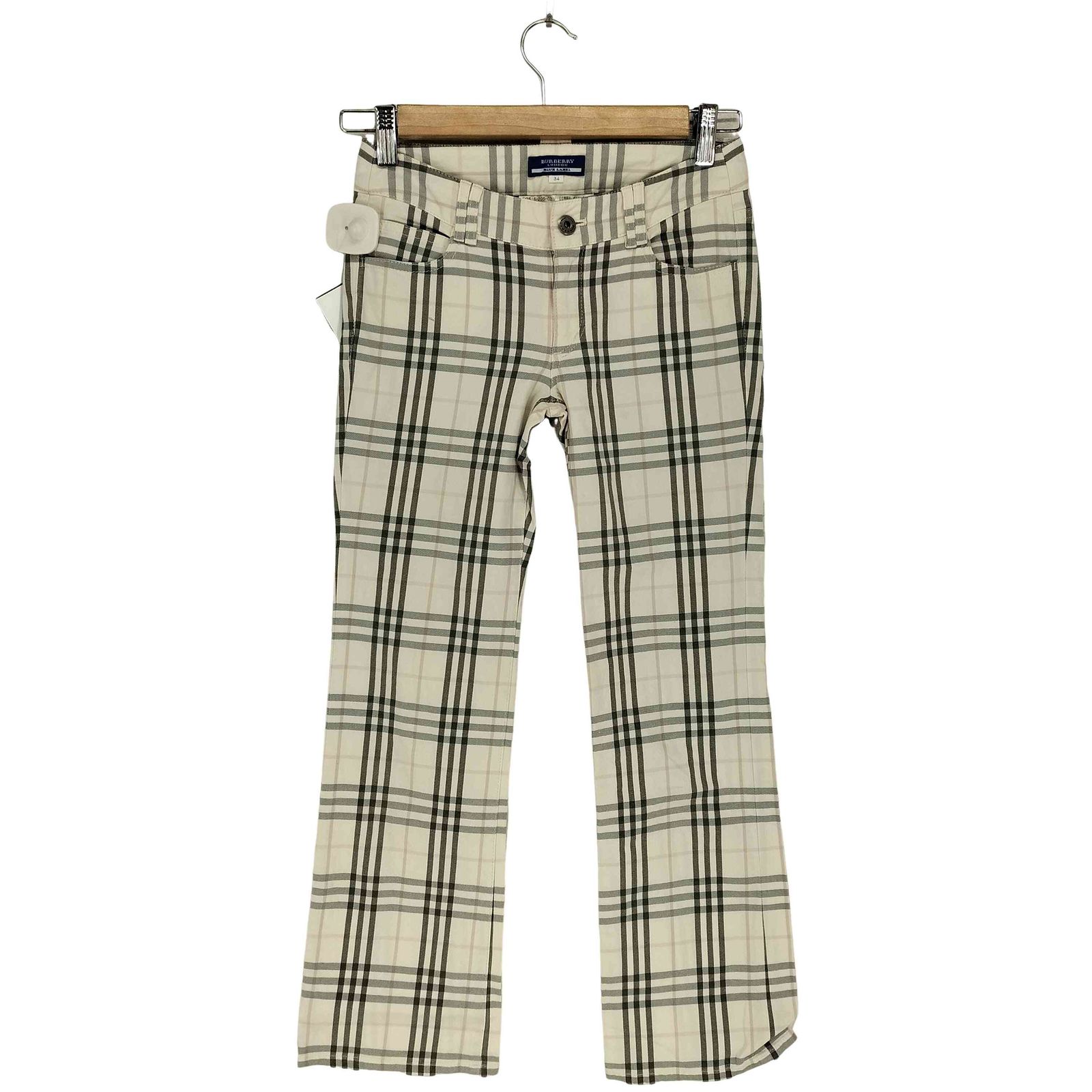 バーバリーブルーレーベル BURBERRY BLUE LABEL ノバチェック柄スキニーパンツ レディース 34