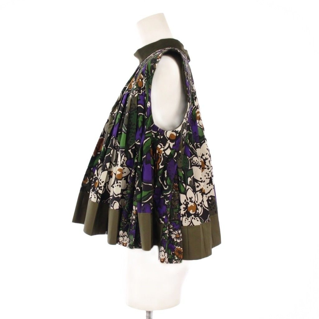 サカイ sacai 23 SS シャツ ブラウス プルオーバー ノースリーブ スタンド 花柄 2 マルチ BB