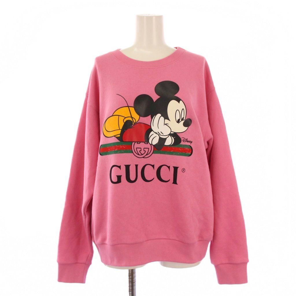 グッチ GUCCI ディズニー Disney ミッキー スウェット トレーナー プルオーバー 長袖 プリント XS ピンク 469250 BM