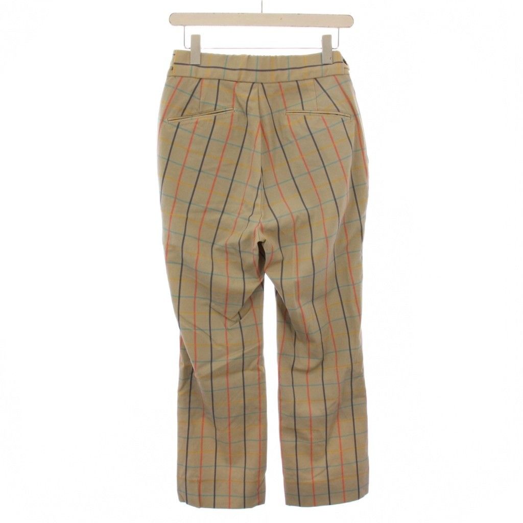 ニードルス ニードルズ Needles スラックスパンツ ジップフライ チェック柄 XS ベージュ J 0063 BM