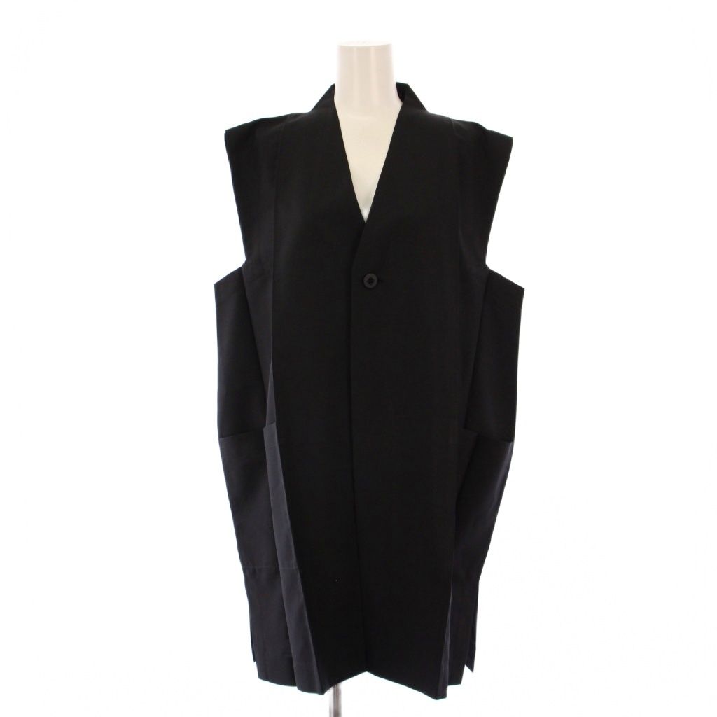 イッセイミヤケ ISSEY MIYAKE 132 5. FLAT 1 25AW ベスト ジャケット ロング 3 黒 IL53FE322 BM