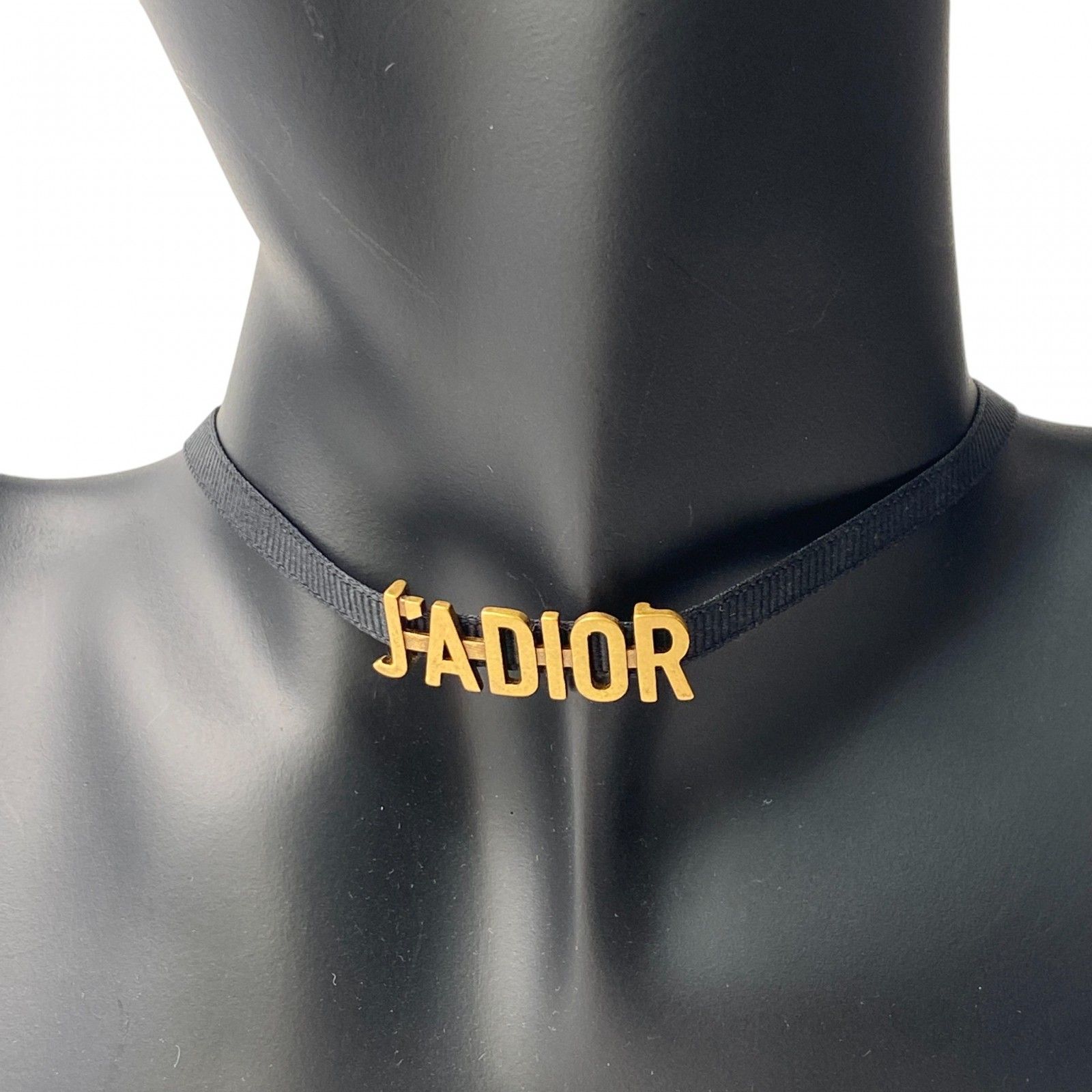 ディオール J.A DIOR レディース チョーカー ゴールド ブラック