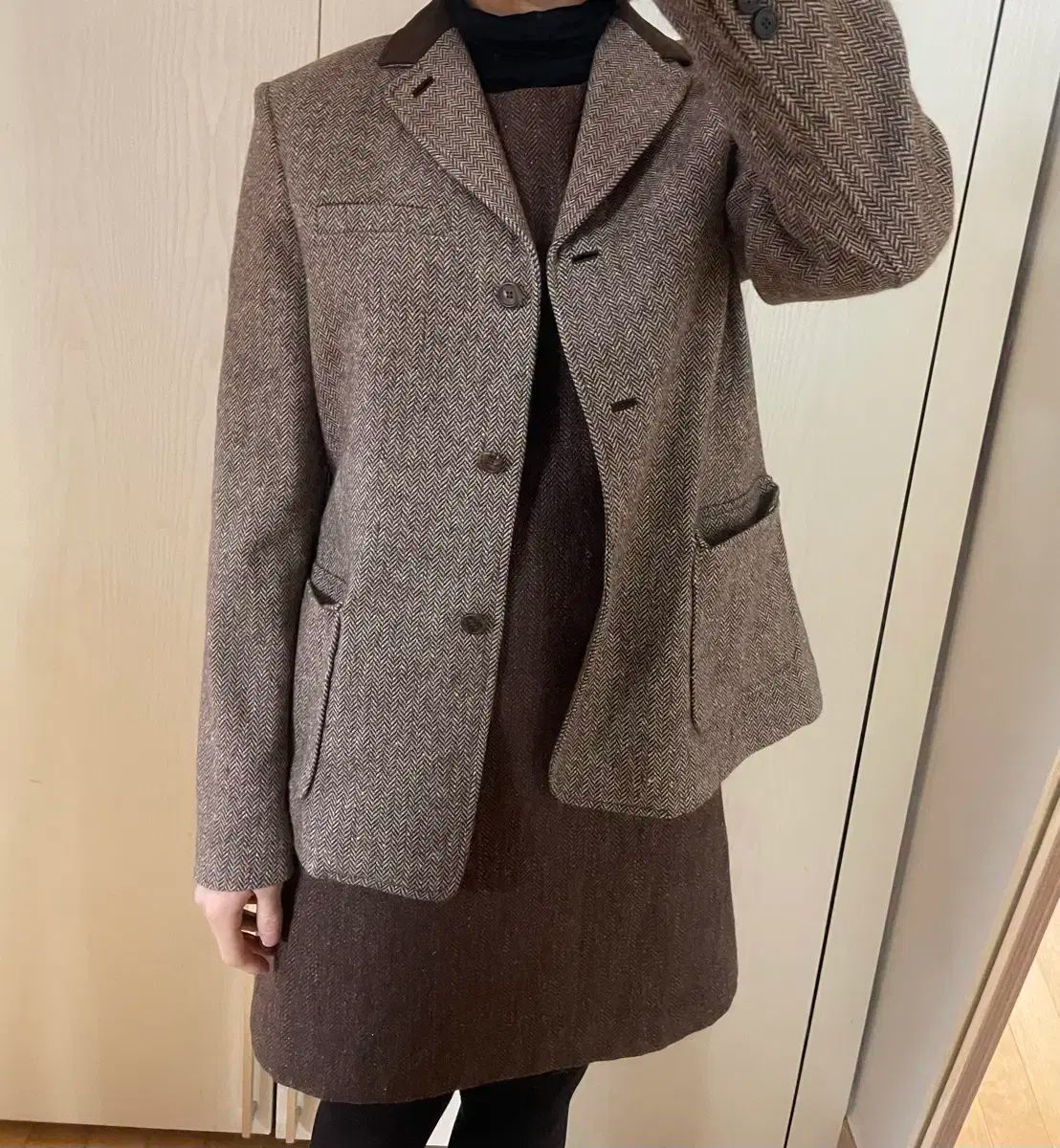  ヘリンボーン ブラウン ジャケット パンツ ONE PIECE セットアップ ゲストルック 乗馬服 オーダーメイド その他 ビジネススーツ