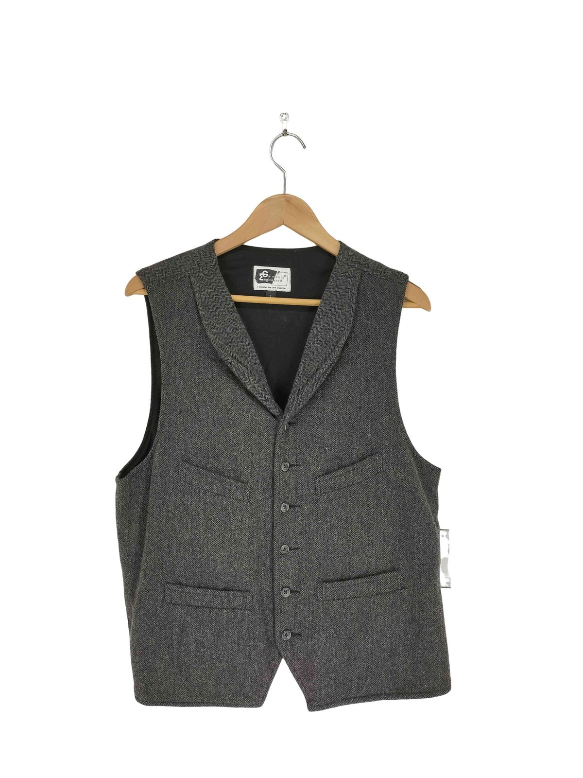 エンジニアードガーメンツ Engineered Garments MADE IN USA 旧タグ ヘリンボーン6Bベスト メンズ L