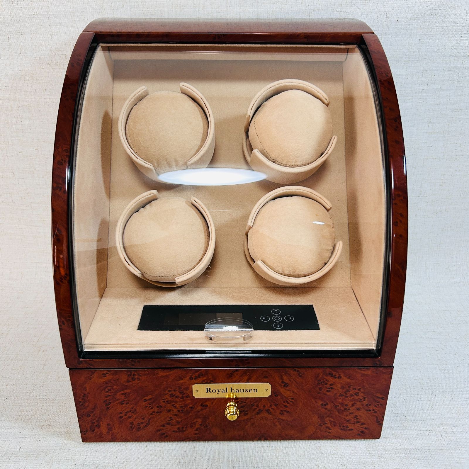 ジャンク ロイヤルハウゼン 大型 4連 ワインディングマシーン SD90324 自動巻き上げ機 3本収納 通電不可