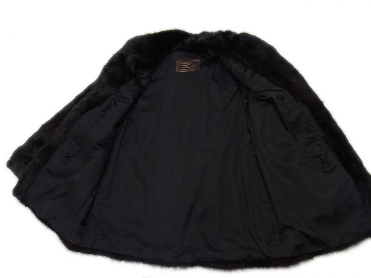 【タグ付き】エレガンスエル ミンク Elegance L fur 黒 毛皮 美品◇ELEGANCE L fur ブラックミンク 毛皮コート 高級 毛艶 毛並み