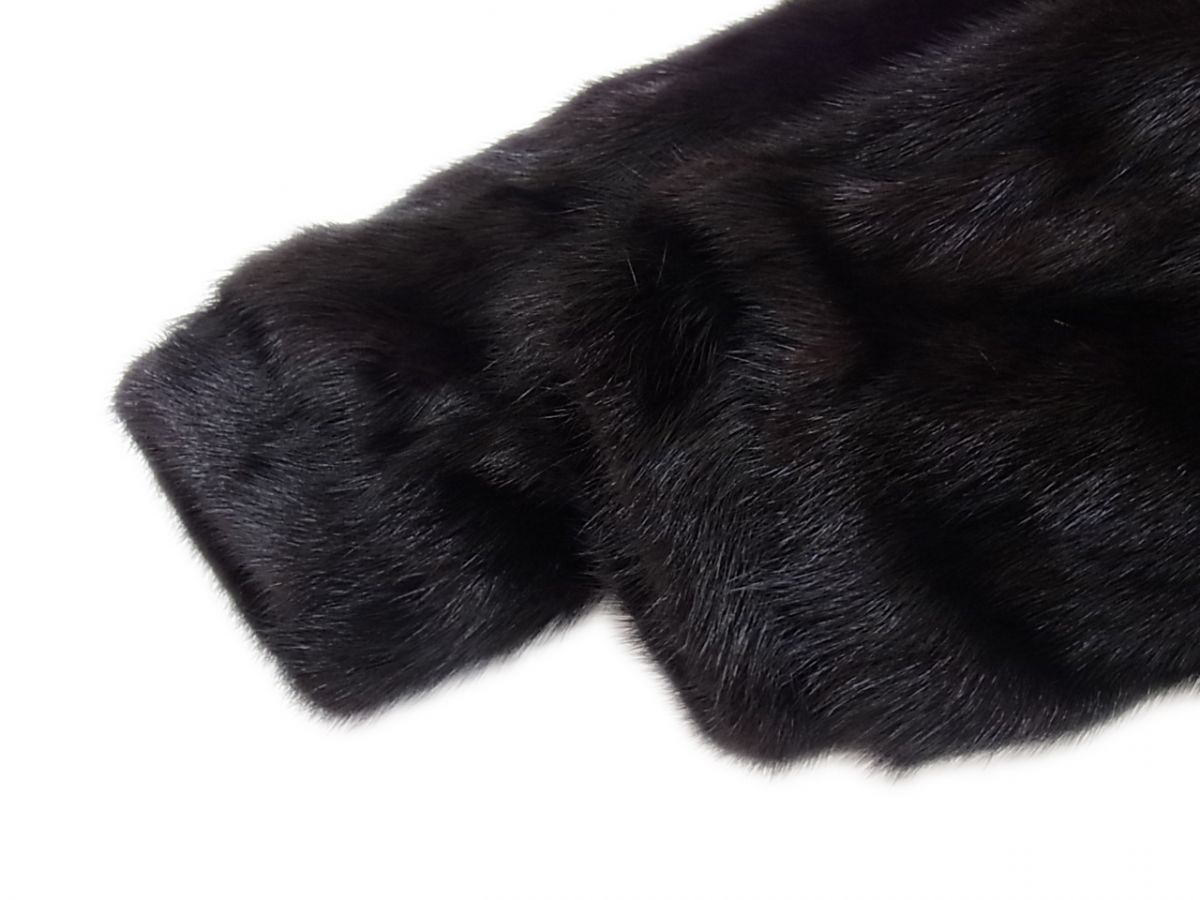 美品◇ELEGANCE L fur ブラックミンク 毛皮コート 高級 毛艶 毛並み