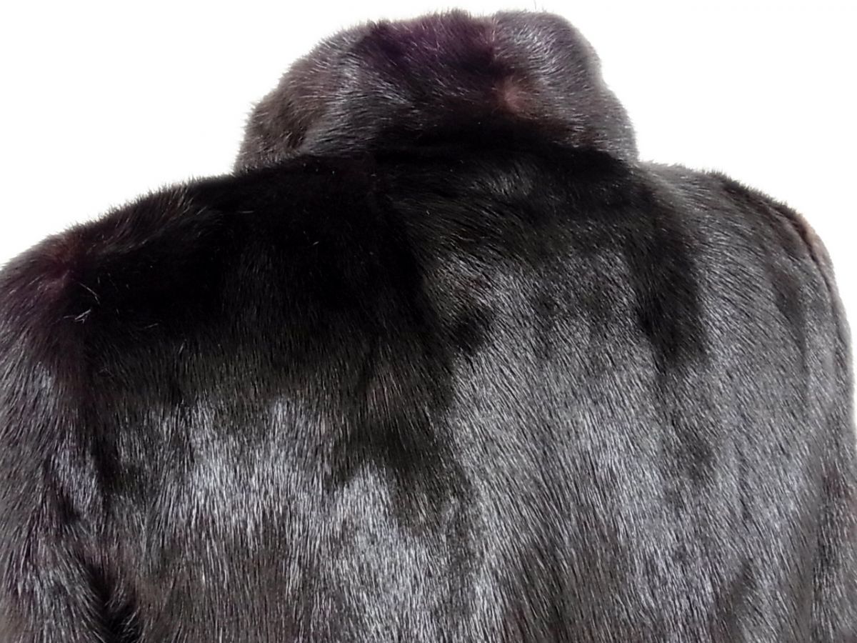 美品◇ELEGANCE L fur ブラックミンク 毛皮コート 高級 毛艶 毛並み
