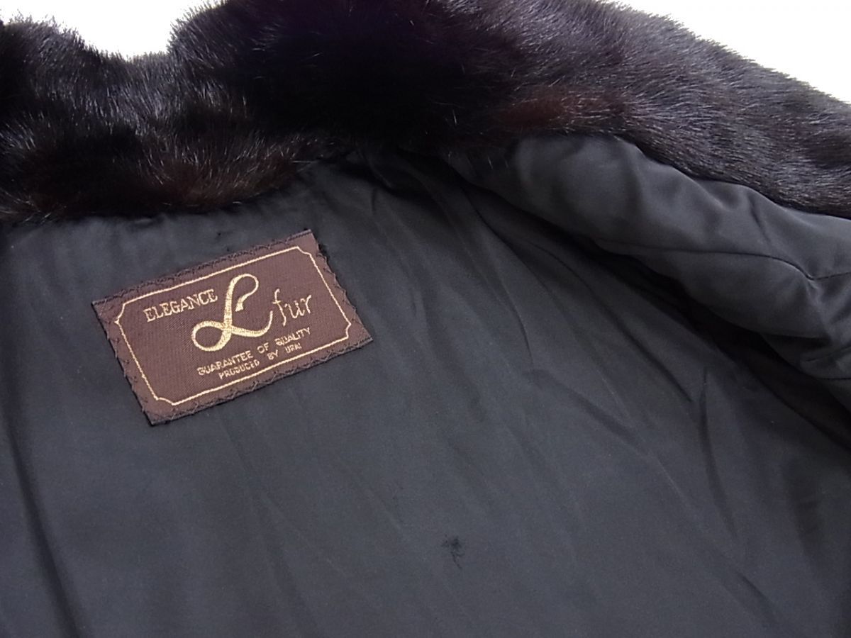 美品◇ELEGANCE L fur ブラックミンク 毛皮コート 高級 毛艶 毛並み
