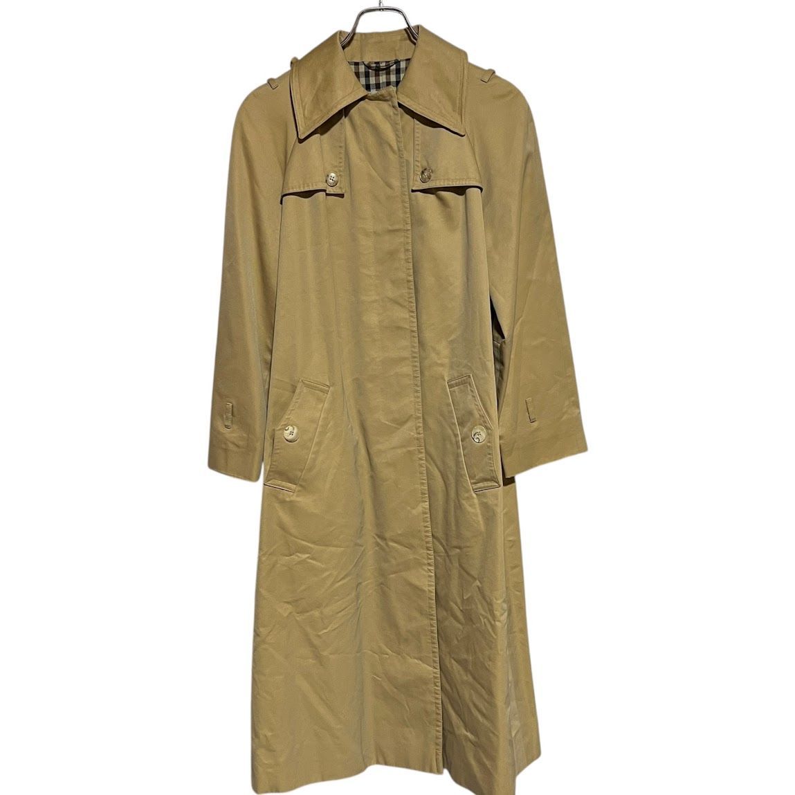 AQUASCUTUM トレンチコート ベルト付 クラブチャック ロング丈 カーキ AQUASCUTUM トレンチコート ベルト付 クラブチャック ロング丈 カーキ