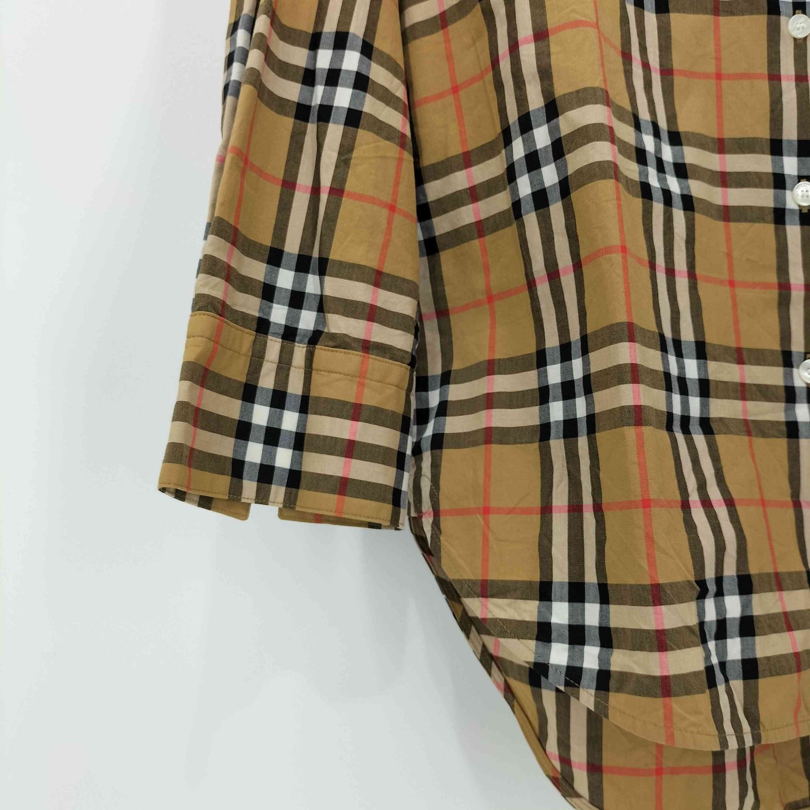  バーバリーロンドン LONDON ENGLAND ノバチェック スタンド シャツ レディース UK 8 長袖 シャツ ブラウス
