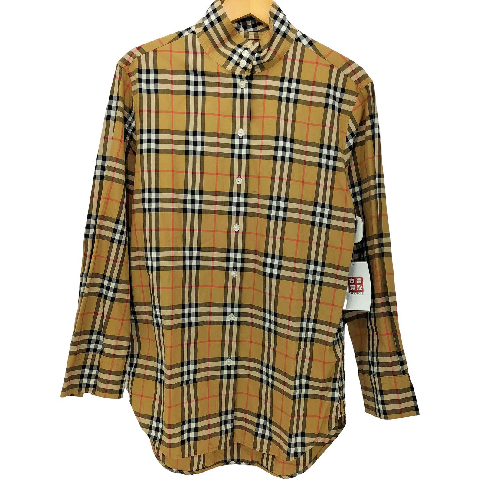 バーバリーロンドン BURBERRY LONDON ENGLAND ノバチェック スタンド シャツ レディース UK8