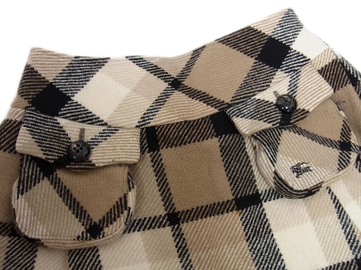 ❤️超美品❤️Burberry LONDON BLUE LABEL フレアースカート 美品◇BURBERRY LONDON BLUE LABEL ウール バーバリーチェック フレア