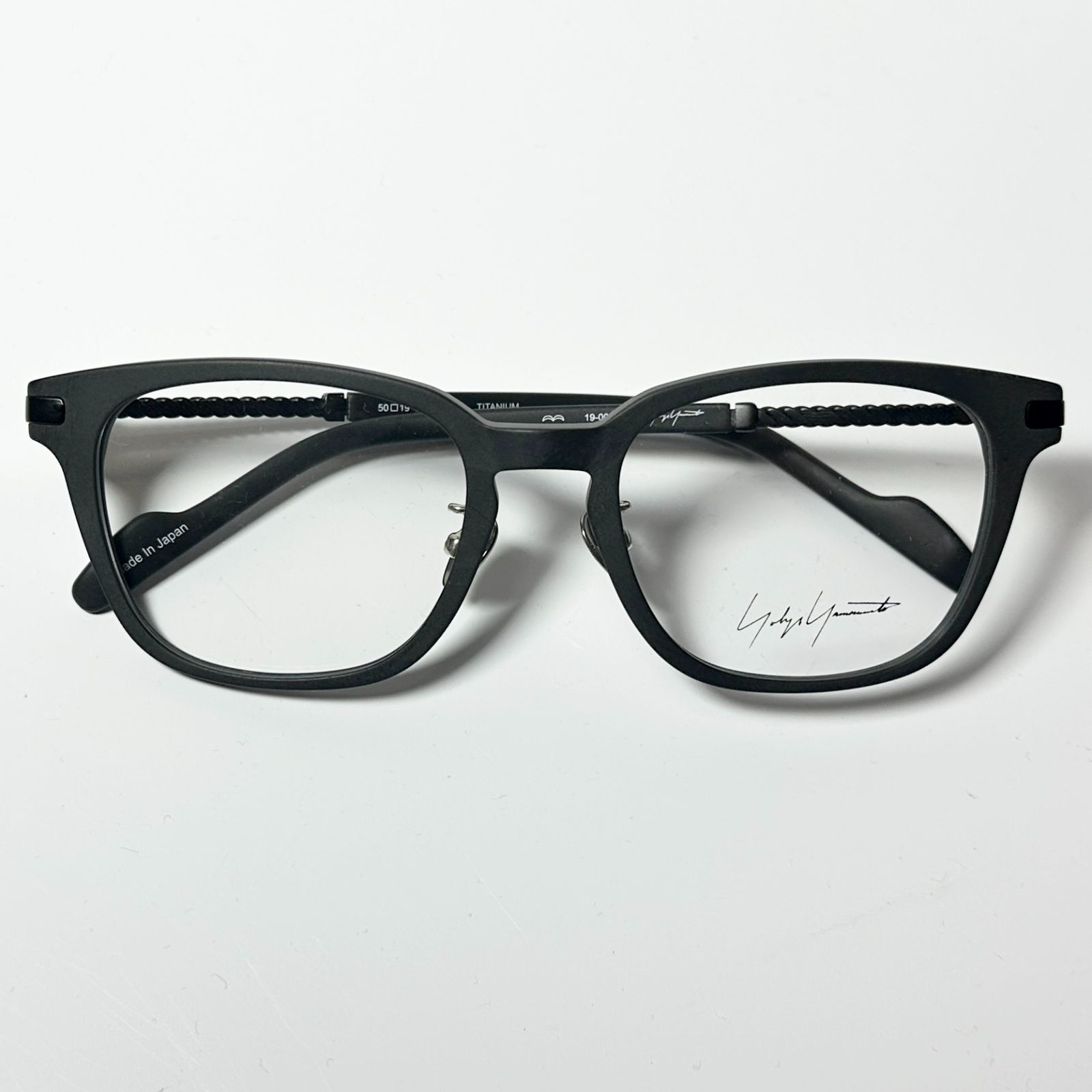 新品 Yohji Yamamoto ヨウジヤマモト YY19-0032 01 黒 メガネ 純正ケース付き チタン素材 日本製 Y3