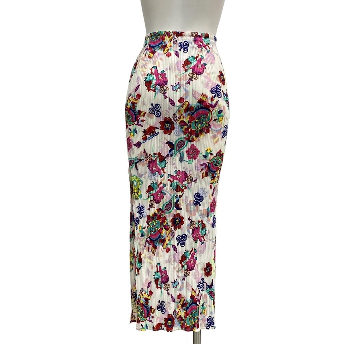 PLEATS PLEASE プリーツプリーズ ロングスカート サイズ3 L レディース - PP81-JG513 白×ピンク×マルチ