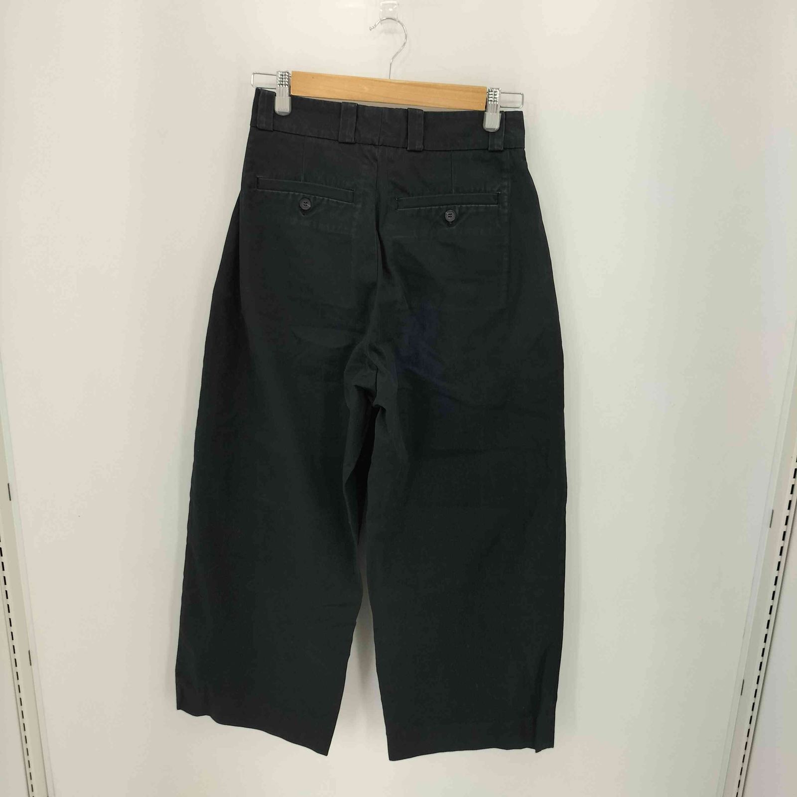 エイティーズ EYTYS CHINO PANTS SCOUT BLACK ワイドシルエット タックデザイン チノスラックスパンツ レディース W34 M44