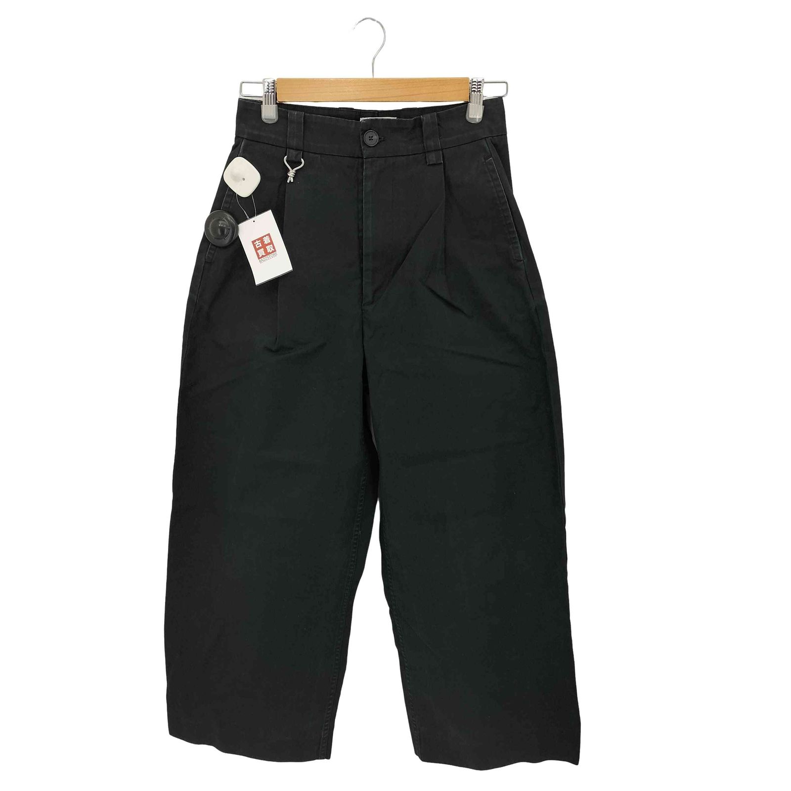 エイティーズ EYTYS CHINO PANTS SCOUT BLACK ワイドシルエット タックデザイン チノスラックスパンツ レディース W34 M44
