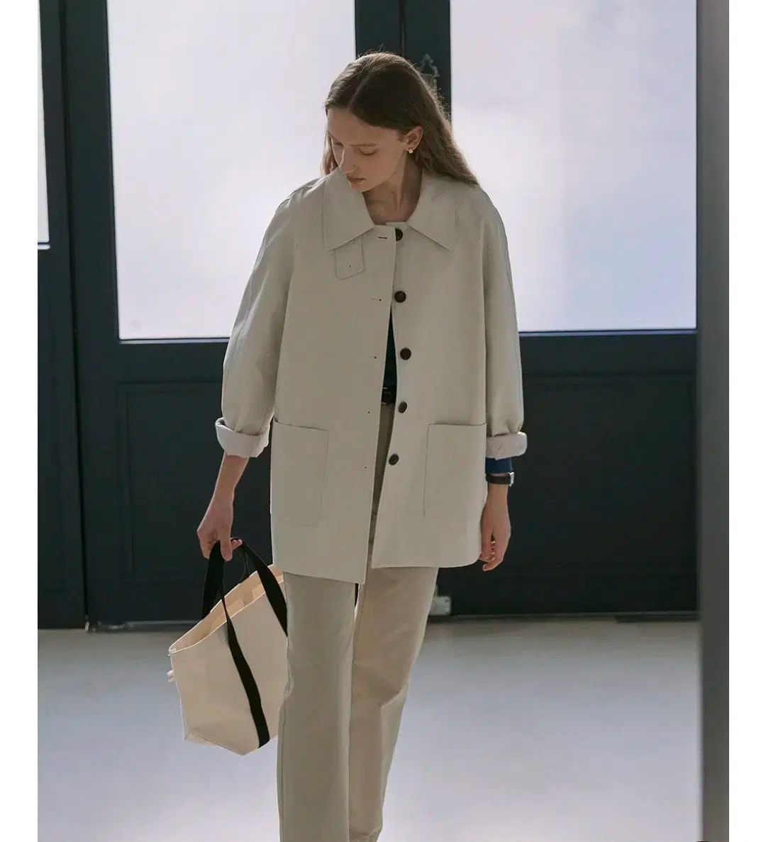 URAGO ハーフ トレンチコート ナチュラル S