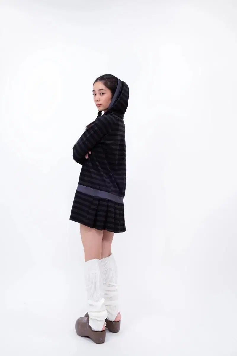 シャロームクラブ Mola Bg Hoody Dress - Stripe