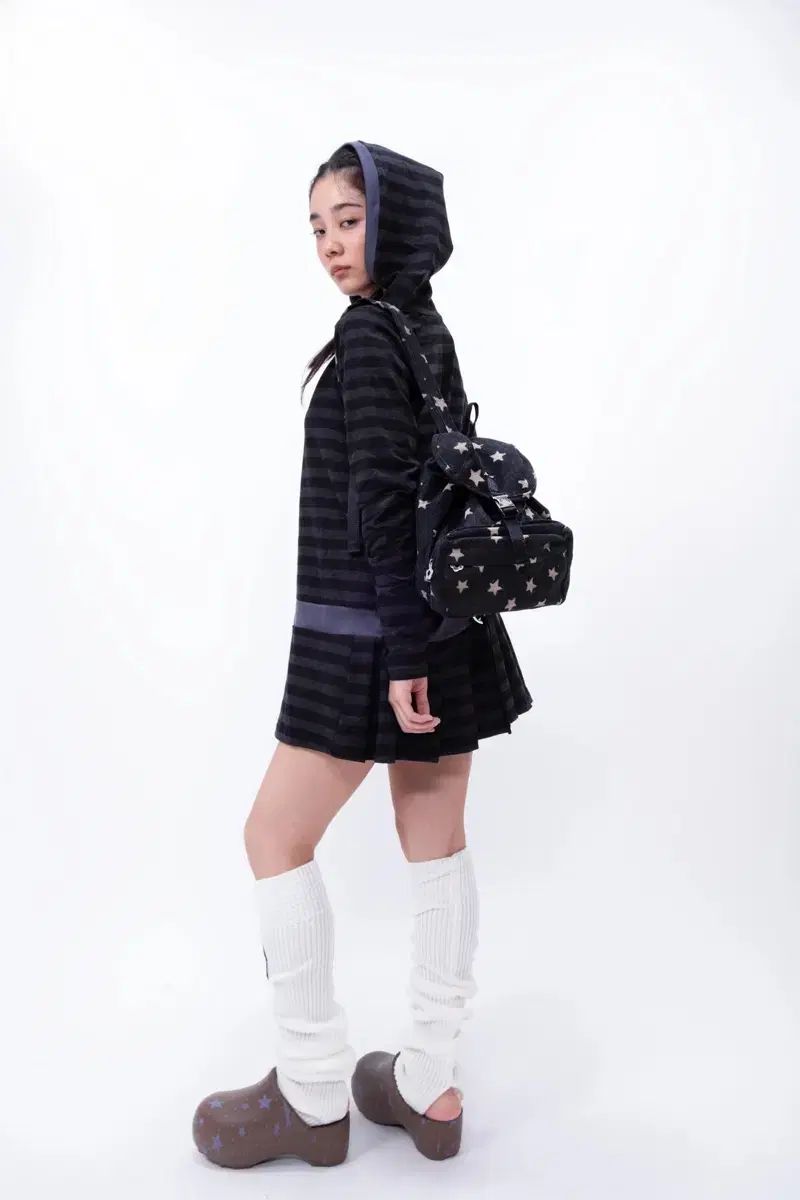 シャロームクラブ Mola Bg Hoody Dress - Stripe