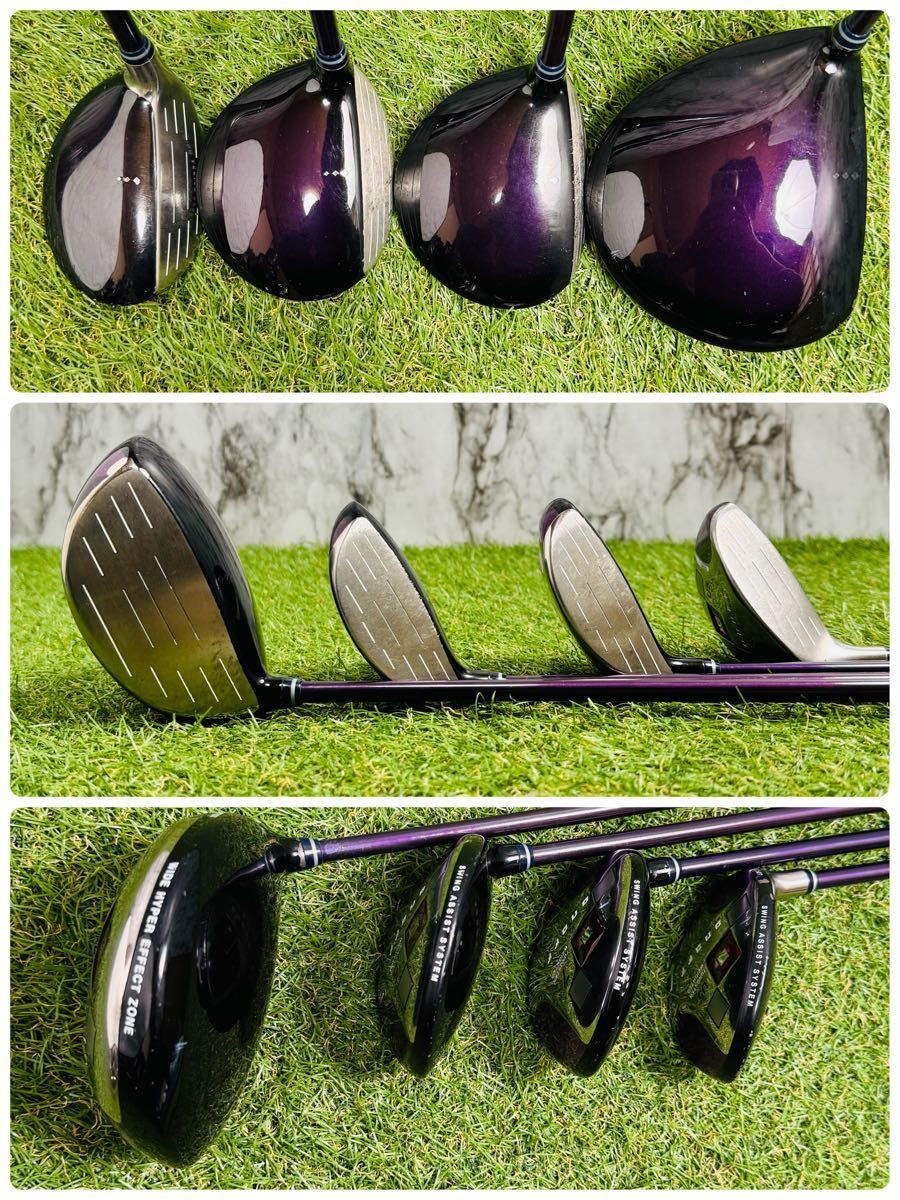 イグニオ レディースゴルフ 8本 ニューバランス キャディバッグ付き