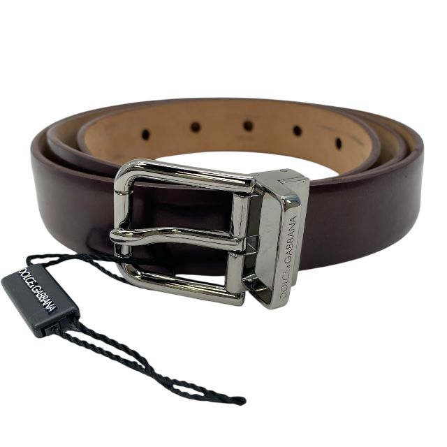 ドルチェ-ガッバーナ BC3626 ベルト ドルガバ ロゴ レザー ダークブラウン DOLCE-GABBANA サイズ95 38 メンズ 人気 定番 感 上品 モード