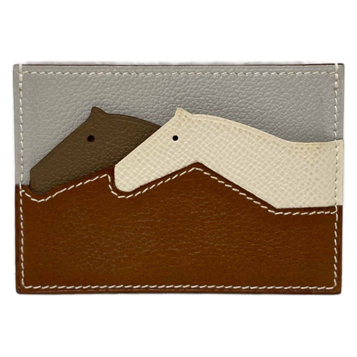 HERMES エルメス カードケース プティ アッシュ フォーブ×ナタ×ベージュドゥワイマール×パールグレー 馬