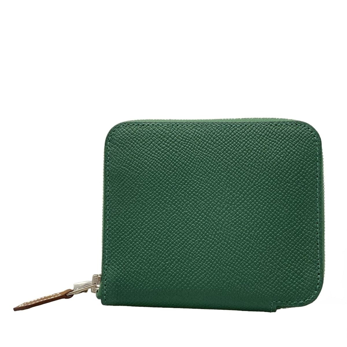 HERMES エルメス コインケース アザップ コンパクト シルクイン ヴェールモワイヤン シルバー金具