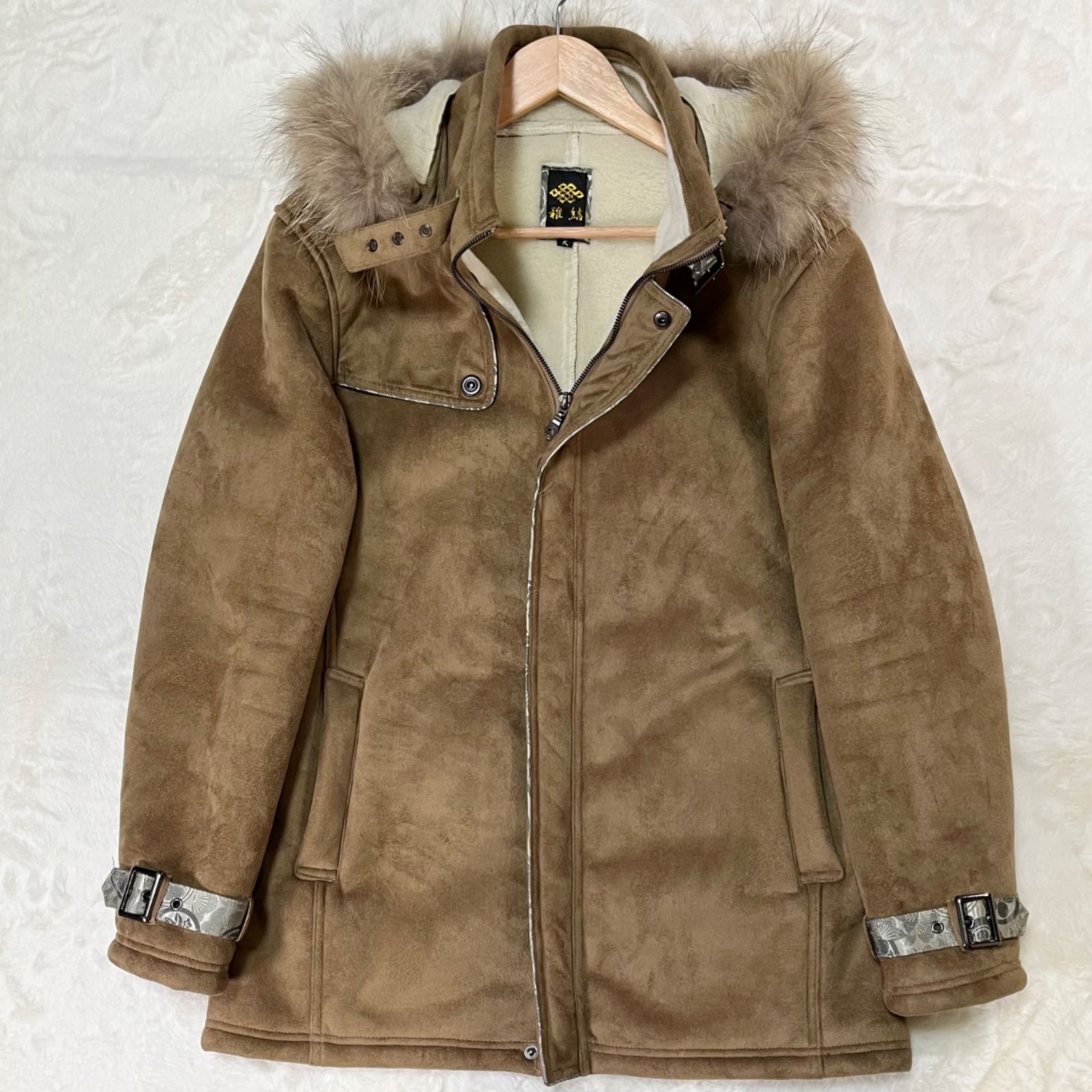 流儀圧搾 雅結 ムートンジャケット メンズXLサイズ