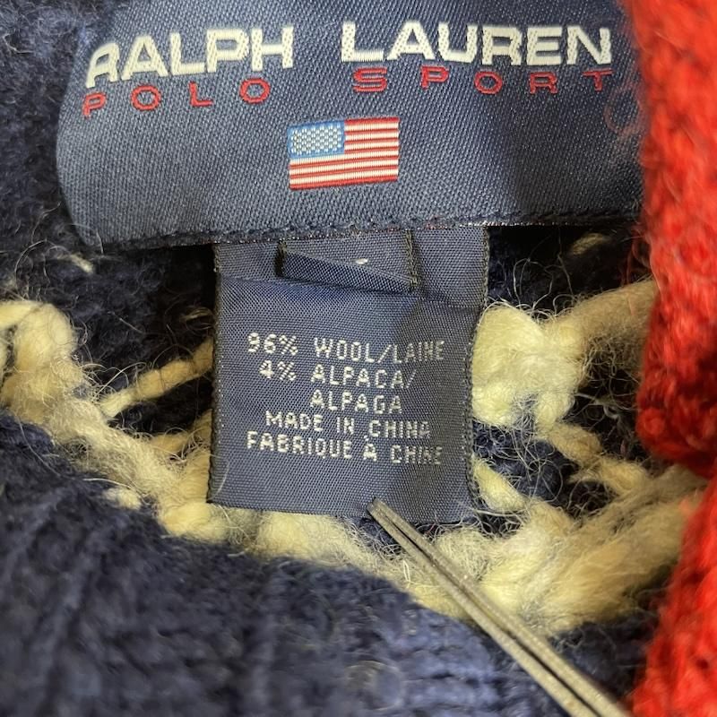 ラルフローレンスポーツ 90s POLO SPORT ノルディック 総柄 ハイネック