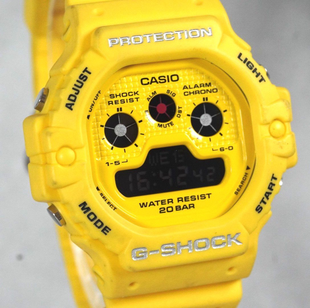 インパクト抜群】G-SHOCK DW-5900 Casio カシオ イエロー 黄色 三つ目