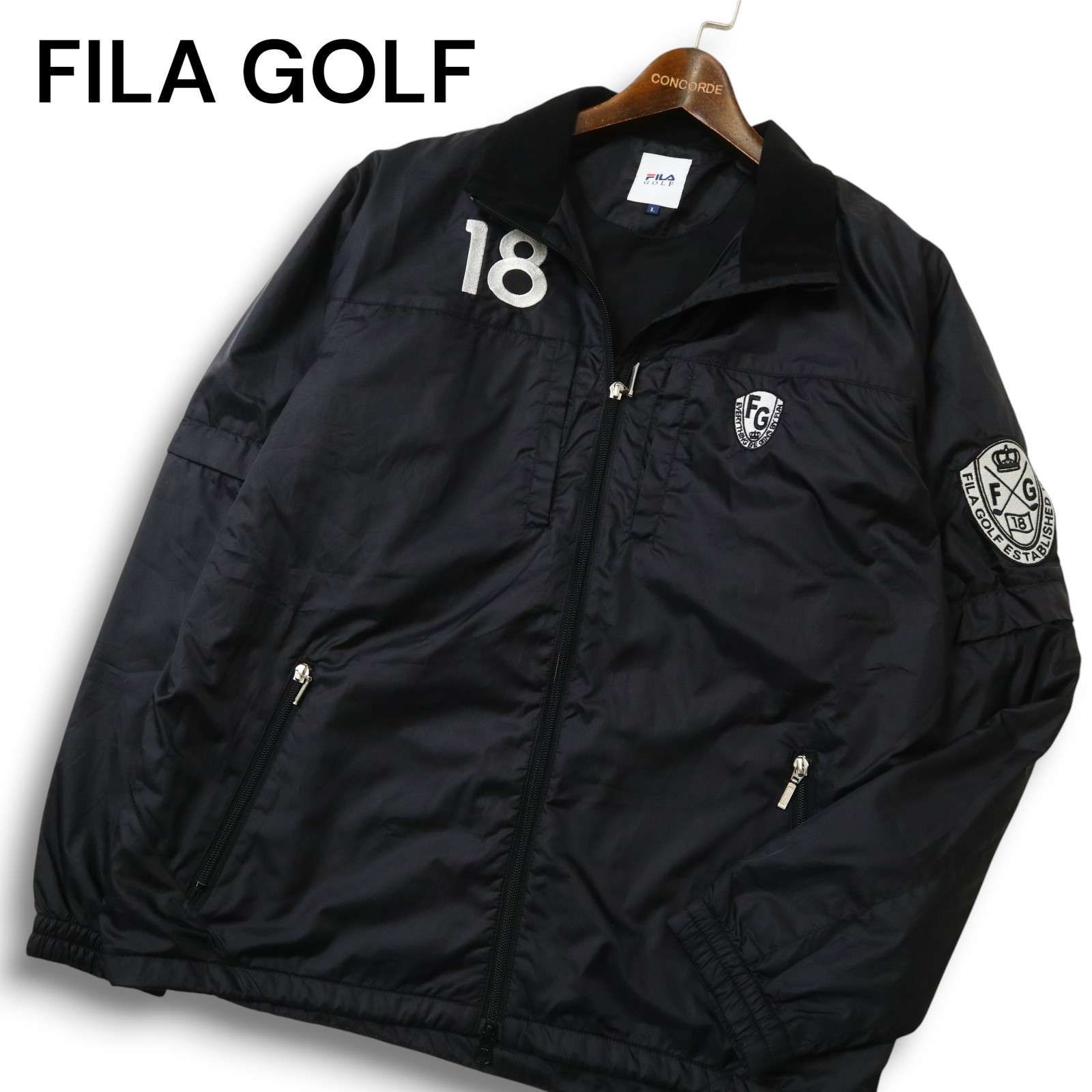 FILA GOLF フィラ ゴルフ 秋冬 袖着脱可☆ ロゴ刺繍 ワッペン ウィンド
