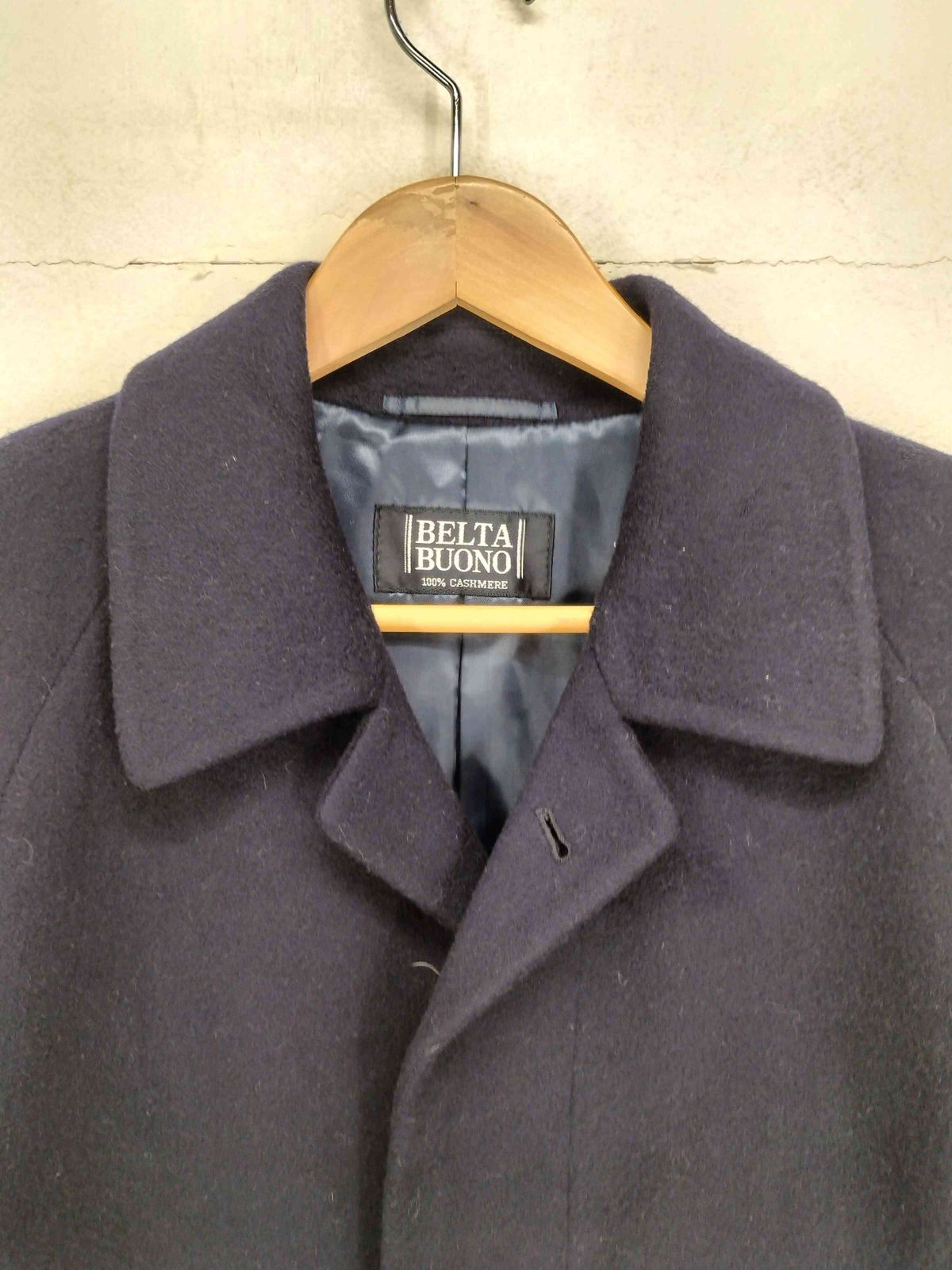 ユーズドフルギ 古着 BELTA BUONO 比翼カシミヤ100 ステン コート メンズ 表記無 KANDAIZUMI_COM