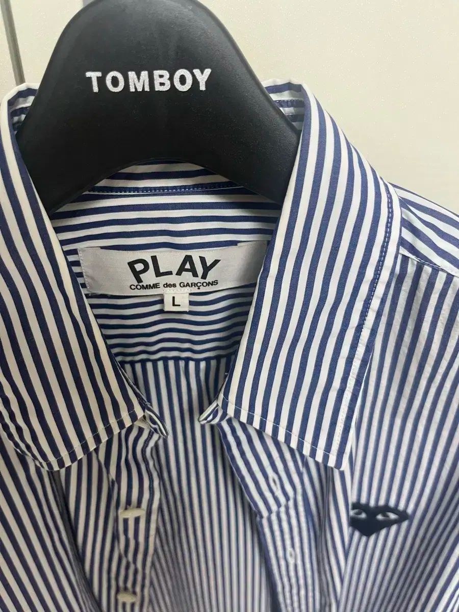 コム デ ギャルソン ストライプ シャツ ネイビー ハート
