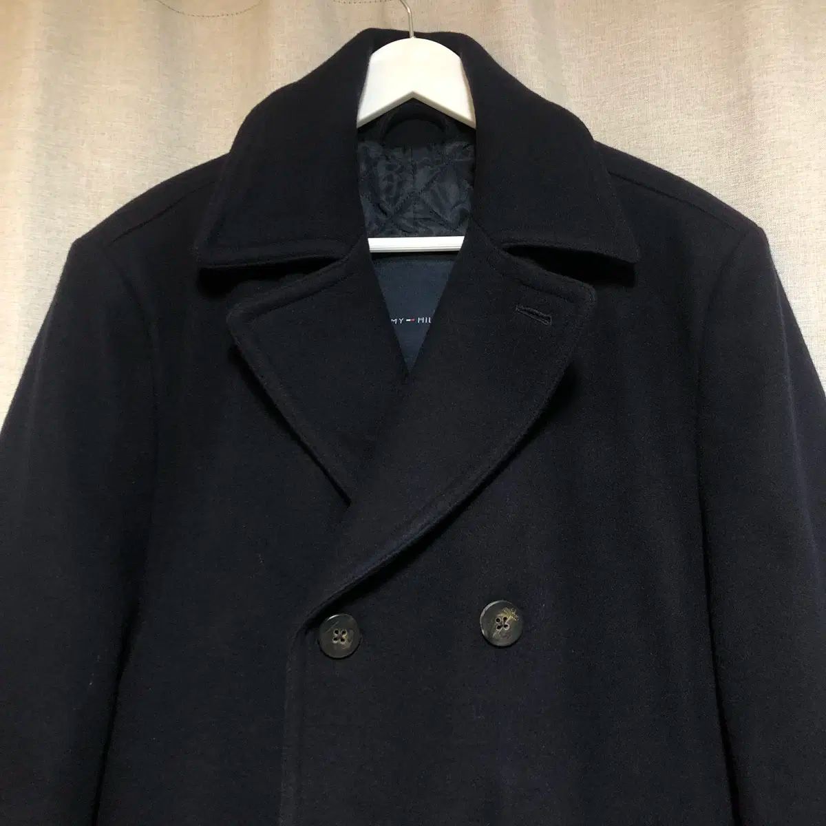 トミーヒルフィガー ウール ピーコート ネイビー M 95 100