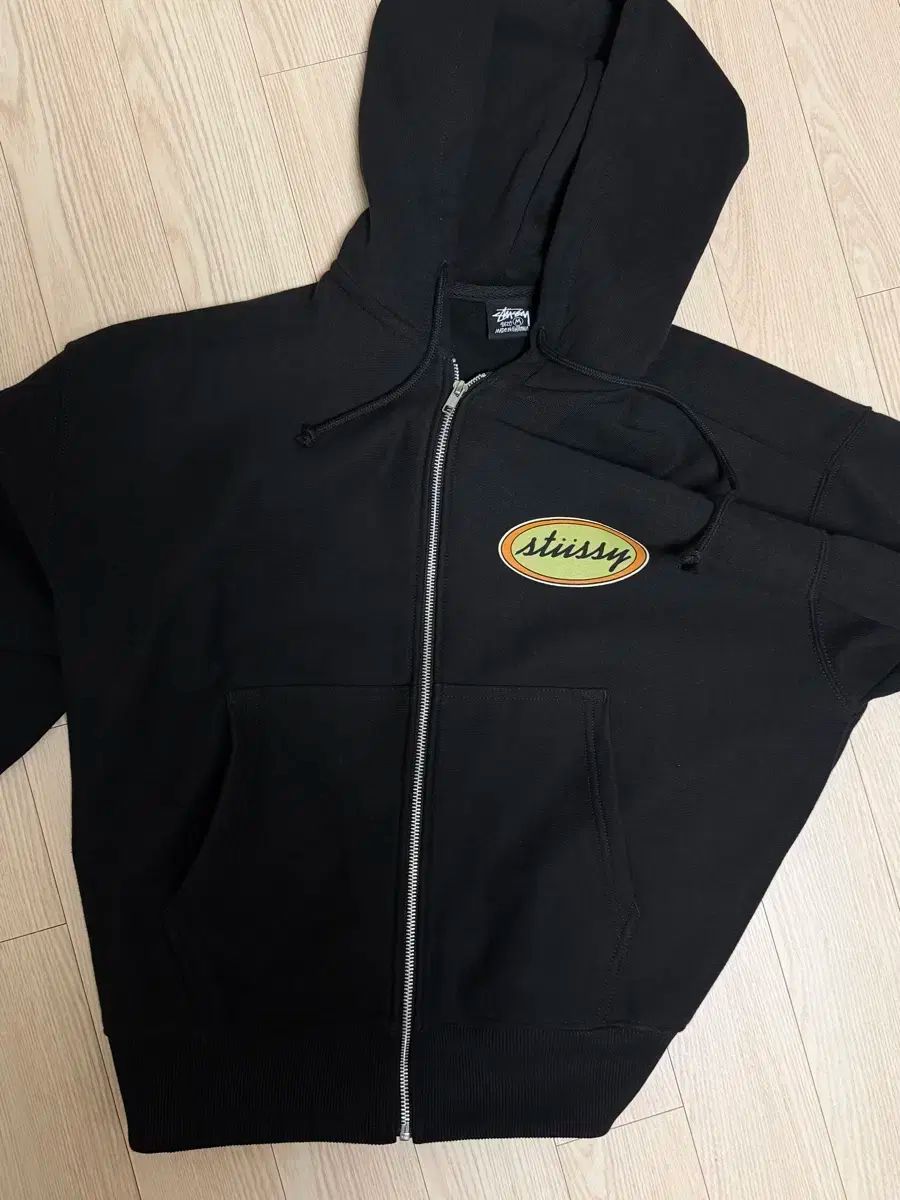  STUSSY x OUR LEGACY ワークショップ オーバル ジップ フーディー ブラック M パーカー トップス