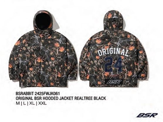 24-25 BSRABBIT ORIGINAL BSR HOODED JACKET REALTREE BLACK - メルカリ
