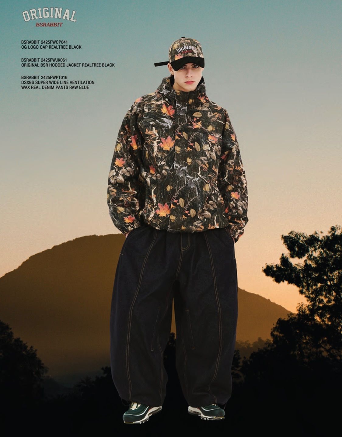 24-25 BSRABBIT ORIGINAL BSR HOODED JACKET REALTREE BLACK