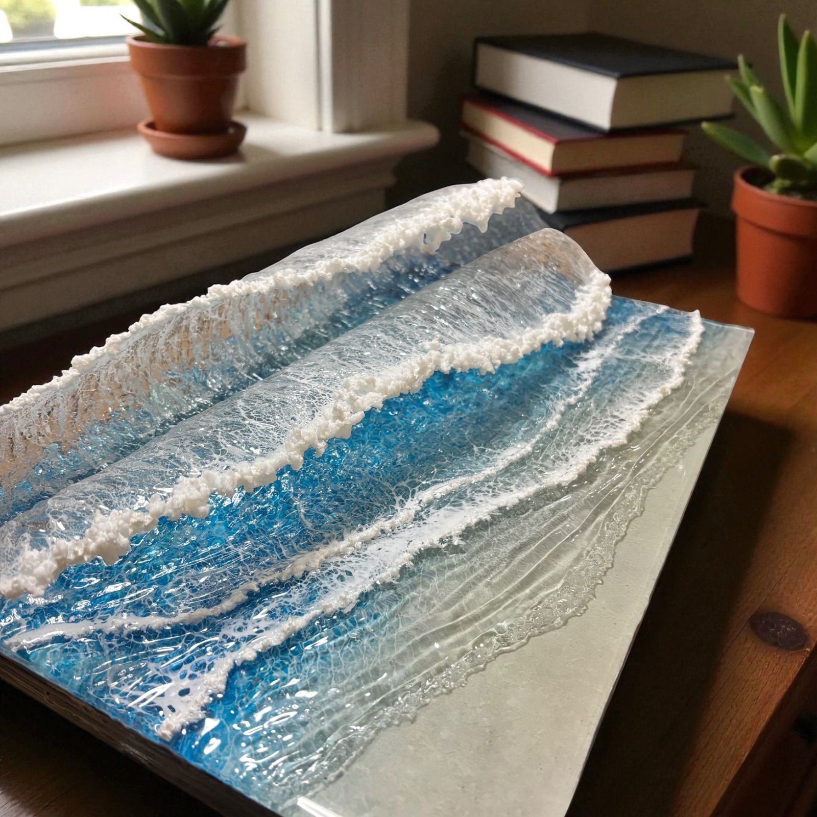 厚盛りボード ビッグウェーブ 超立体 沖縄の海 レジンアートボード 美ら海 オーシャンアート N714