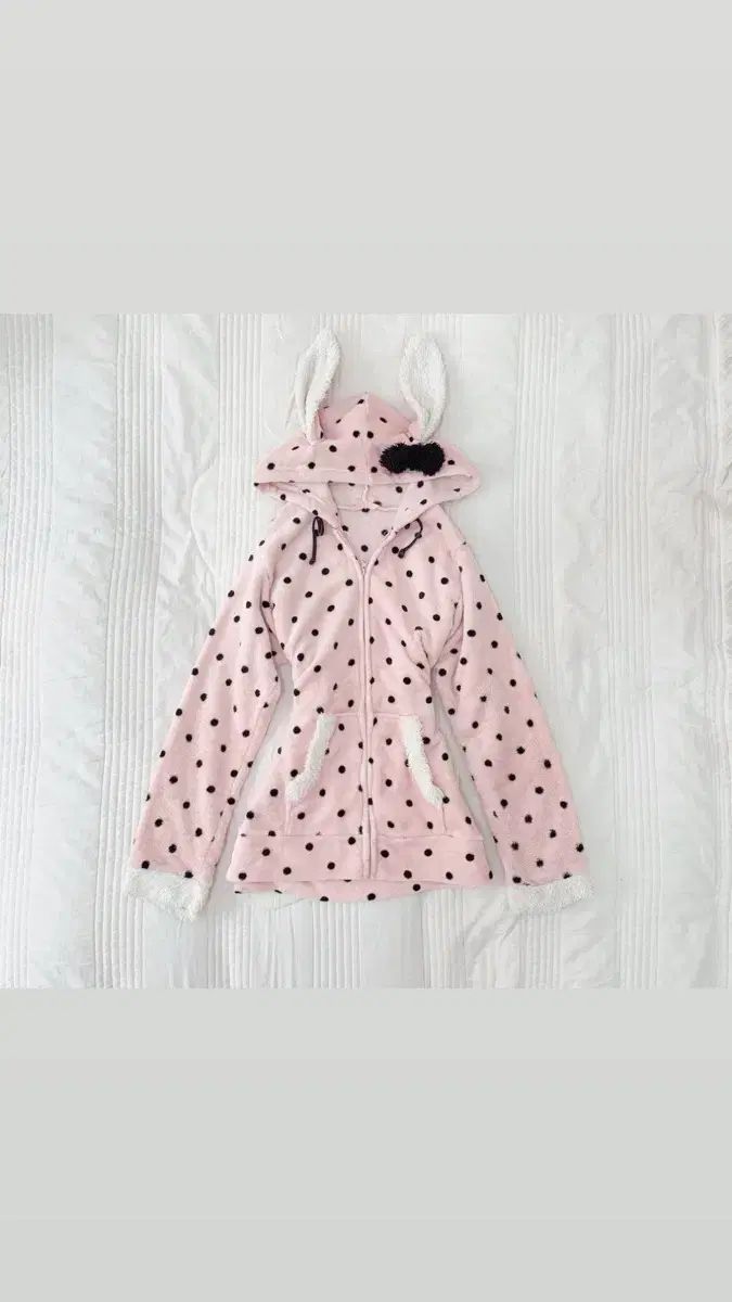 ライトピンク ドット 姫ギャル ラテギャル うさぎ ピンターレスト フードジップアップ