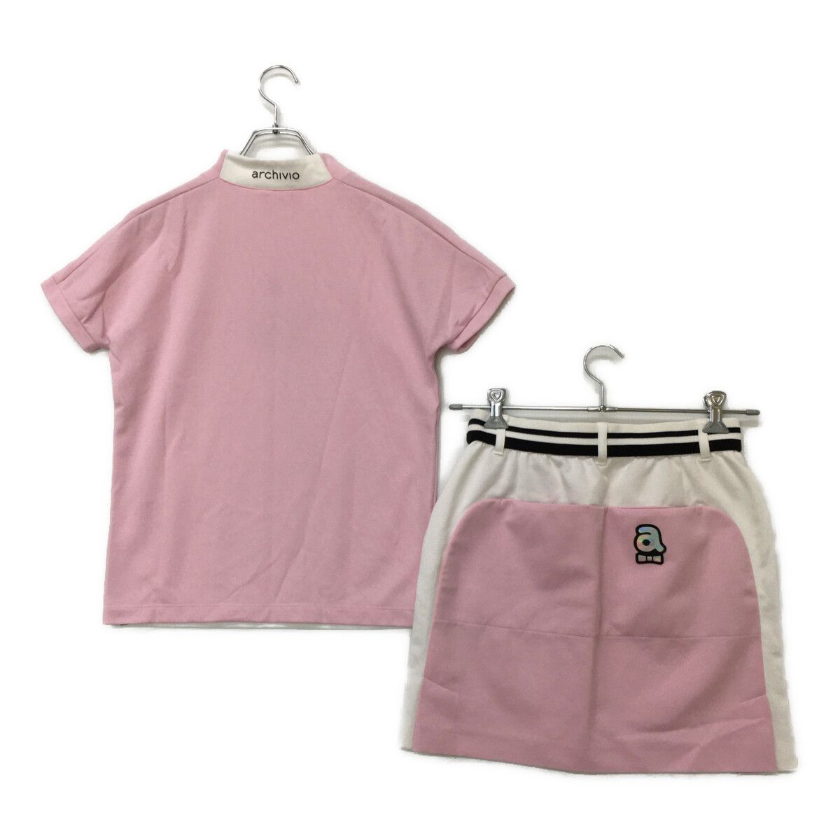 レディース アルチビオ archivio セットアップ 38(M) 白×ピンク 半袖