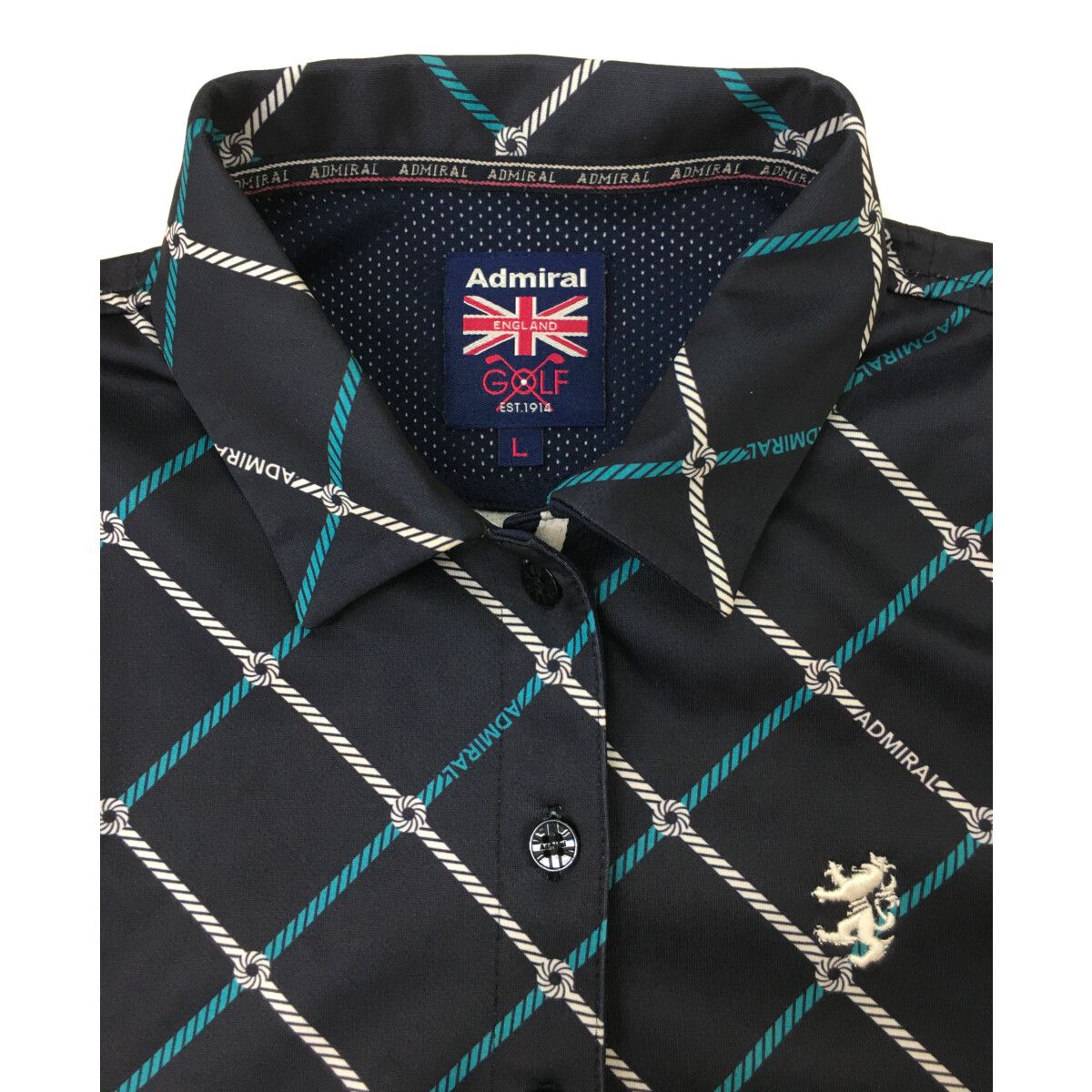中古 レディース アドミラルゴルフ Admiral Golf セットアップ L 紺