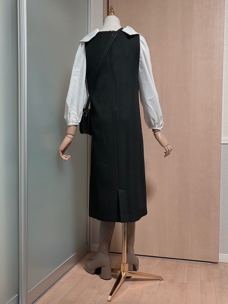 ジャンパーワンピース ブラック