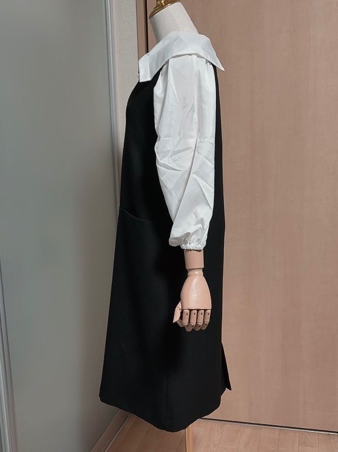 ジャンパーワンピース ブラック