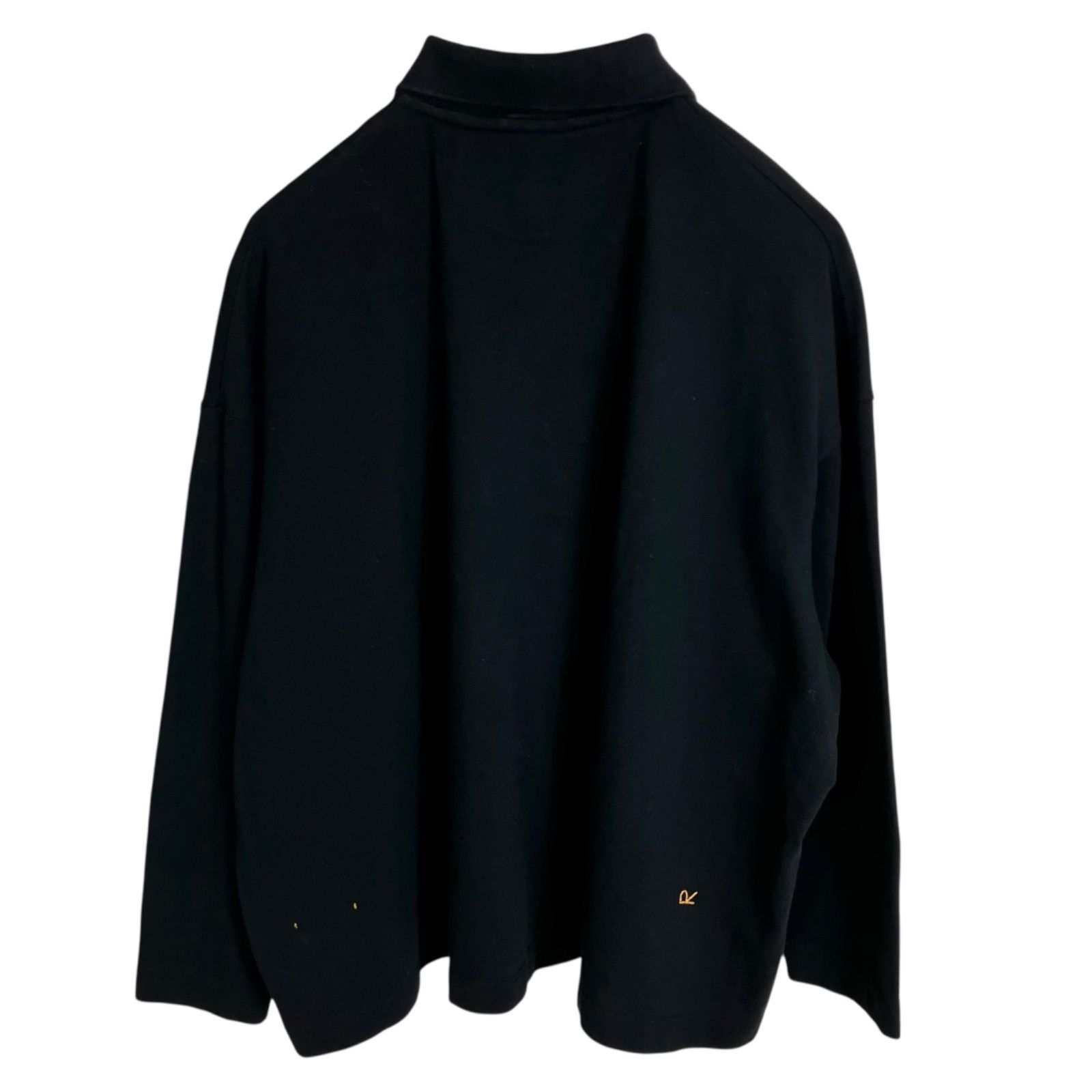 45 R カノコMポロシャツ ブラック 黒 長袖 刺繍