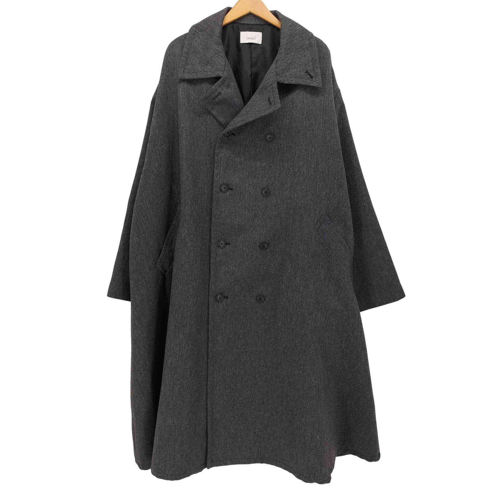 soerte ステンカラーコート コート Heavy Melton Check Shaggy Over