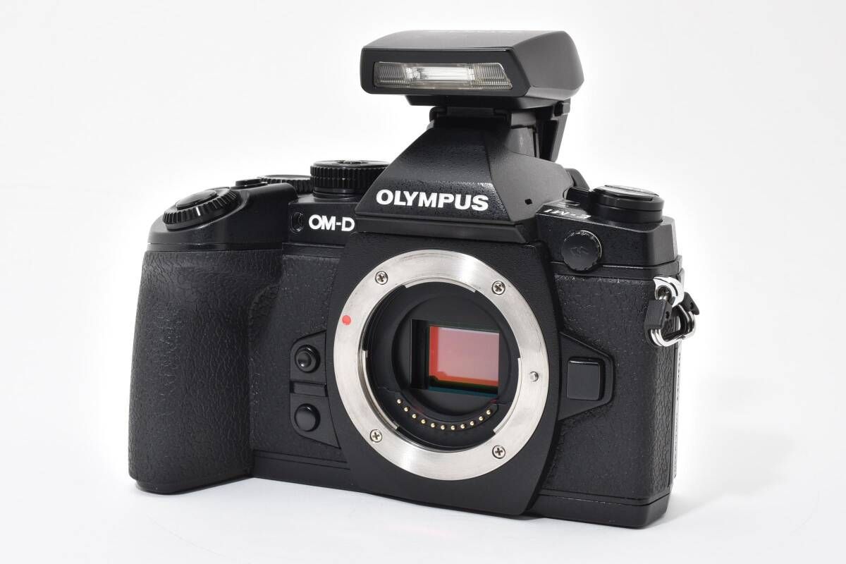 上品 ショット数4859回 オリンパス OLYMPUS OM D E M 1 ブラック ボディ fl lm 2 フラッシュ付き T 30＃4754