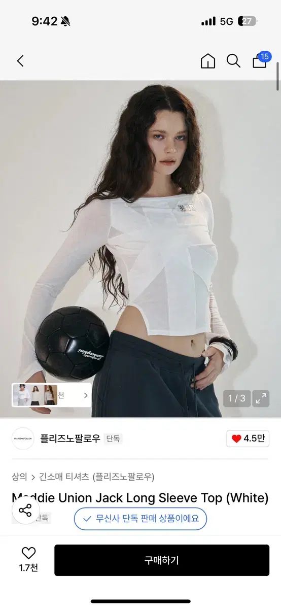 プリーズノーフォロー メディ ユニオン잭 ロングスリーブ