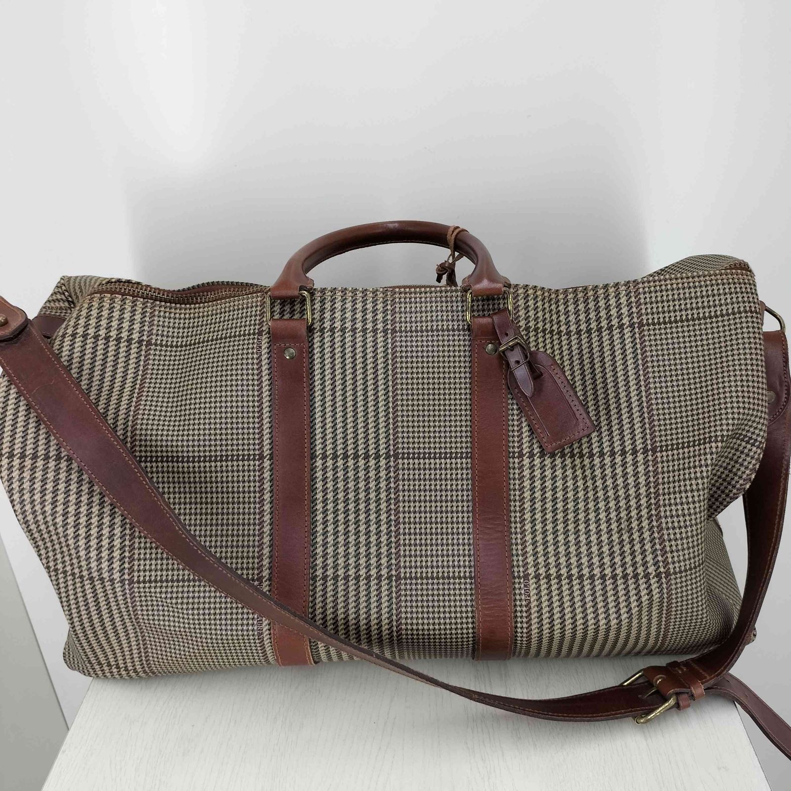 ポロラルフローレン POLO RALPH LAUREN チェック レザー 2wayボストンバッグ レディース 表記無