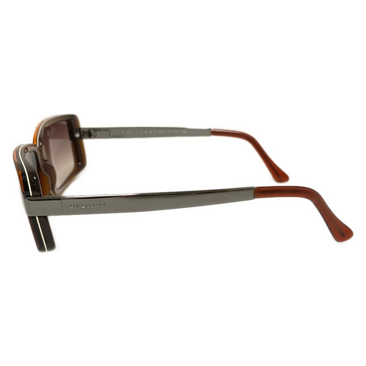 BVLGARI ブルガリ サングラス - ダークブラウン×ブラウン×シルバー